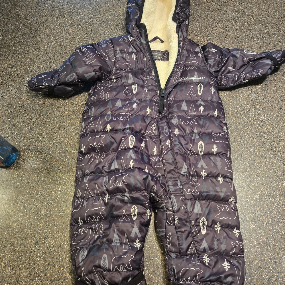 Eddie Bauer Down 3-6mo Snowsuit with Bear Print